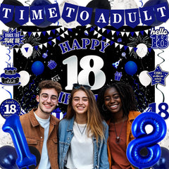 TAOTOSUNE Blue foil 18 balloon shines at milestone celebration
