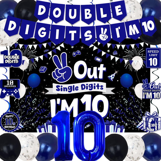 TAOTOSUNE blue double digits I'm 10 banner for a bold birthday backdrop