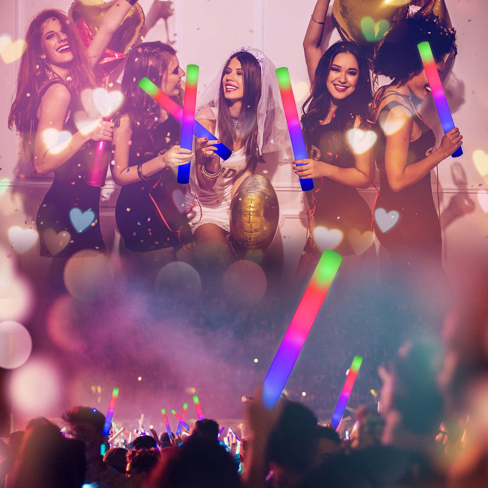 Taotuo glow sticks with 3 flashing modes create versatile party atmospheres.