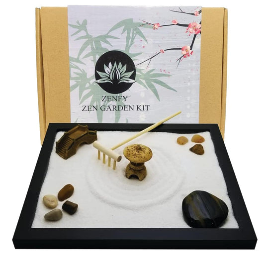 TAPBULL Zen Sand Garden on a desk tray invites calm in a busy workspace.