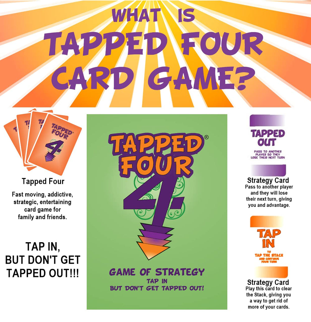 Tapped Four players tapping cards to gain edge