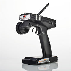 Targethobby FS-GT3B in-action handheld use for responsive steering.
