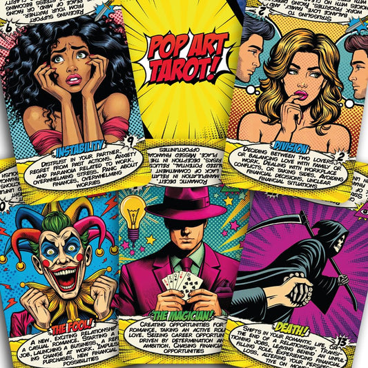 Tarotika Pop Art Deck card visual 1 shows vibrant imagery for intuitive readings.