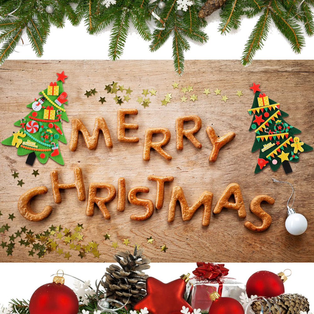 Tatuo Christmas tree craft setup on wall or door for easy decorating.