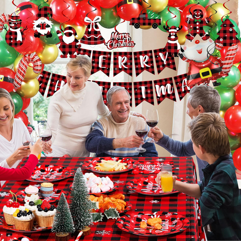Tatuo hanging swirls with cards create playful movement above tables