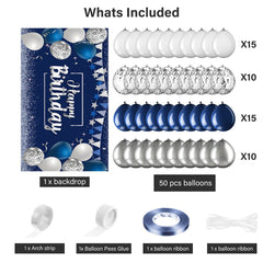 Tatuo navy blue gold confetti balloons create festive atmosphere and shareable moments