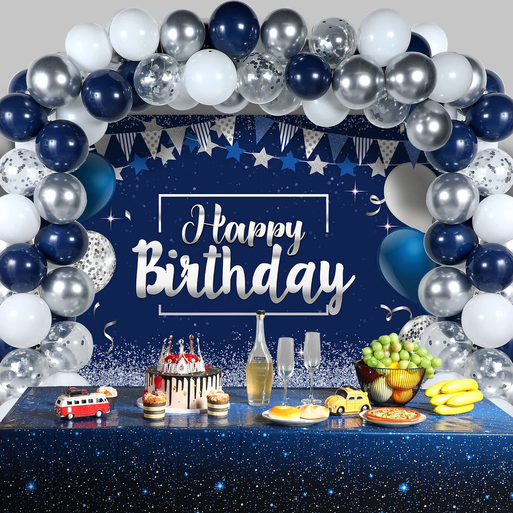 Tatuo navy blue gold party balloons kit ideal for themed celebrations