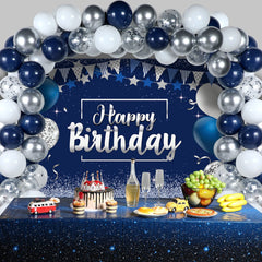 Tatuo navy blue gold party balloons kit ideal for themed celebrations