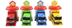 Tayo bus blue front view offers battery-free motion for imaginative play.