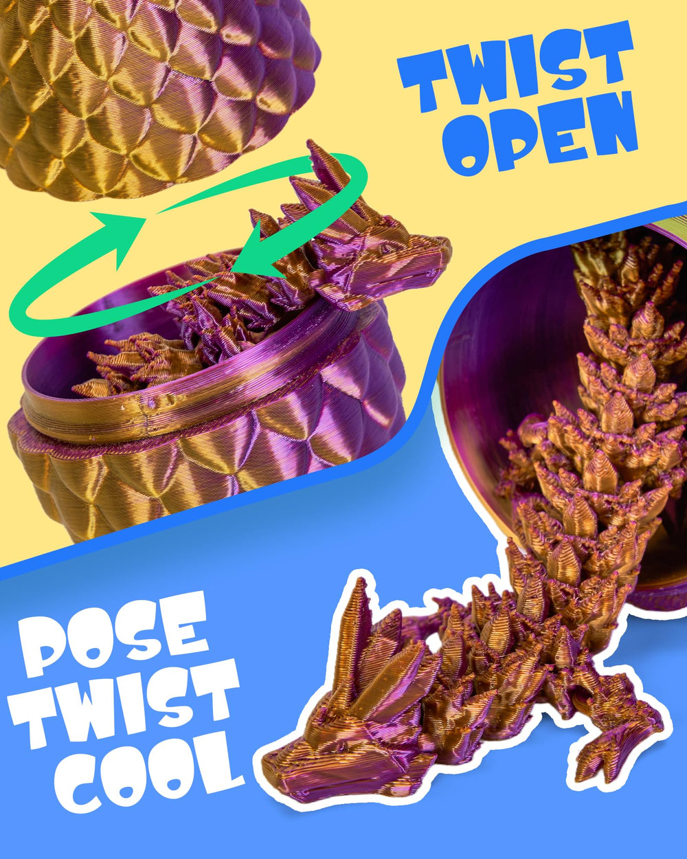 TBOLINE articulated crystal dragon with flexible joints for poseable play.