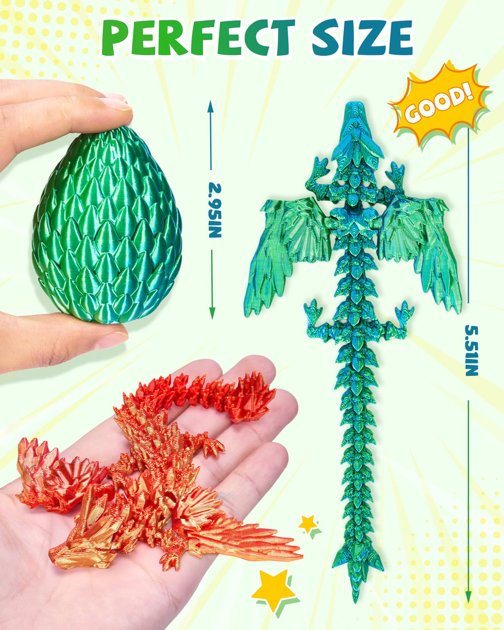 TBOLINE flying dragons inside eggs show removable wings for creative customization