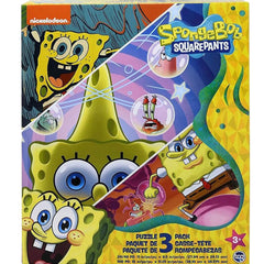 Colorful SpongeBob puzzle pieces fit together for engaging play sessions