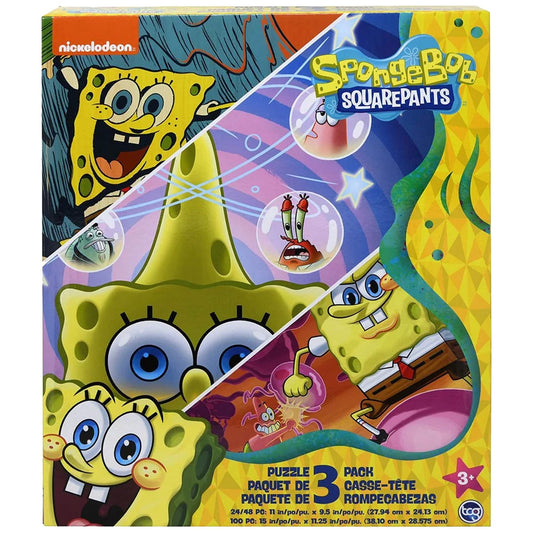 TCG Toys SpongeBob 3-in-1 puzzle pack for kids supports early problem-solving through colorful play