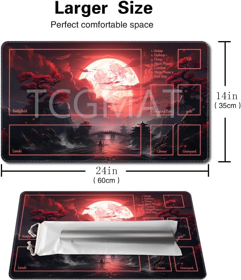 TCGMAT MTG Playmat with non-slip backing keeps cards and table steady