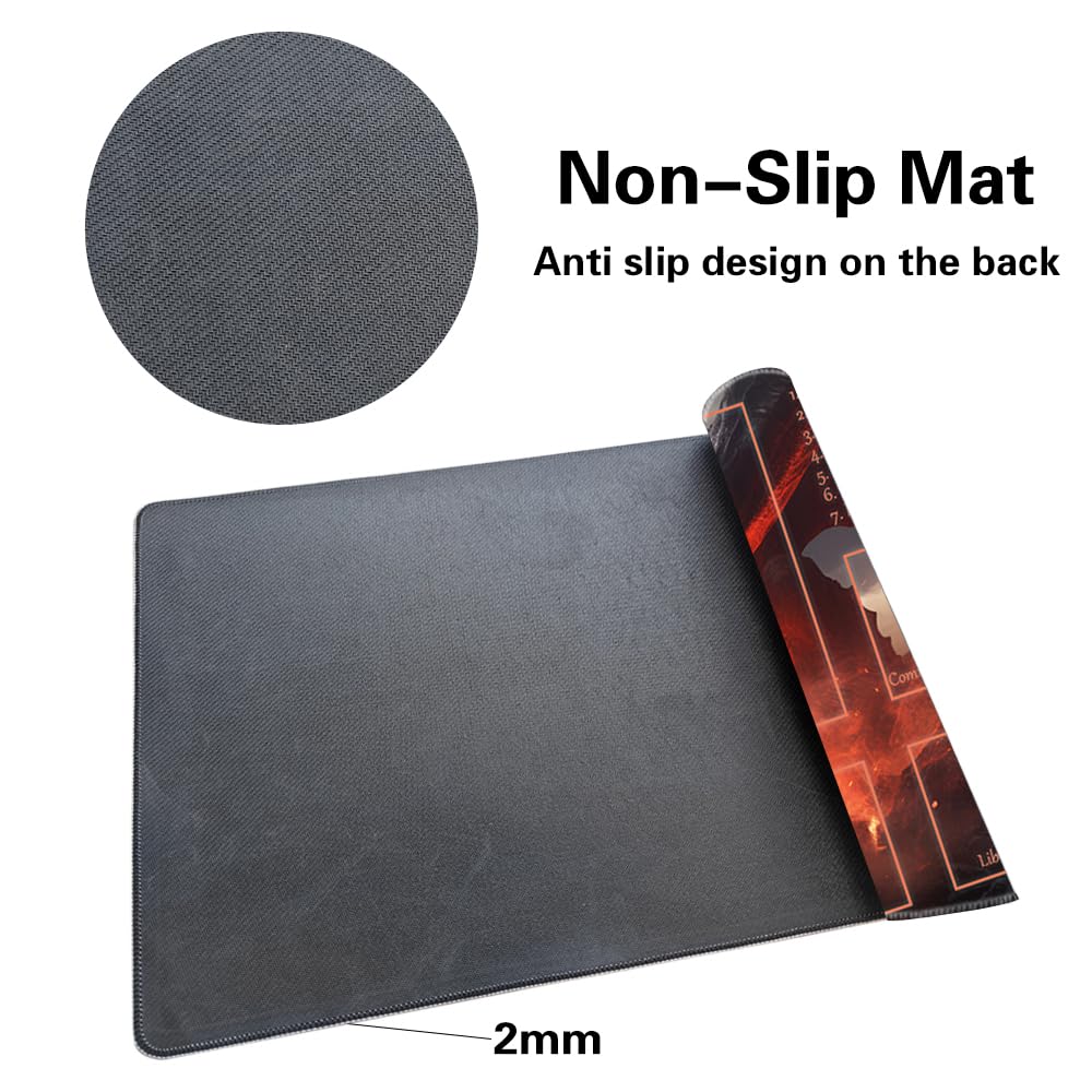 Textured surface of the TCGMAT playmat enhances card grip and shuffling.