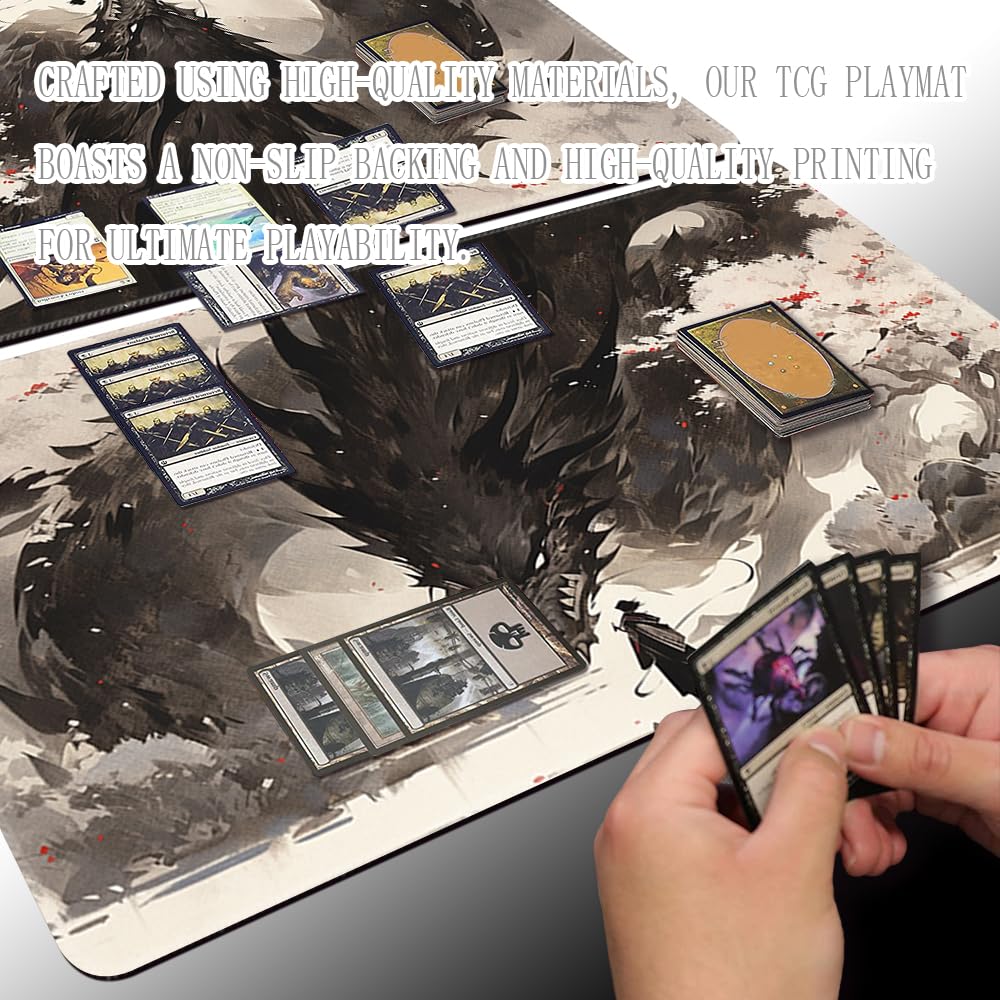 TCGMAT Shadow Dragon Playmat close-up texture enhances grip