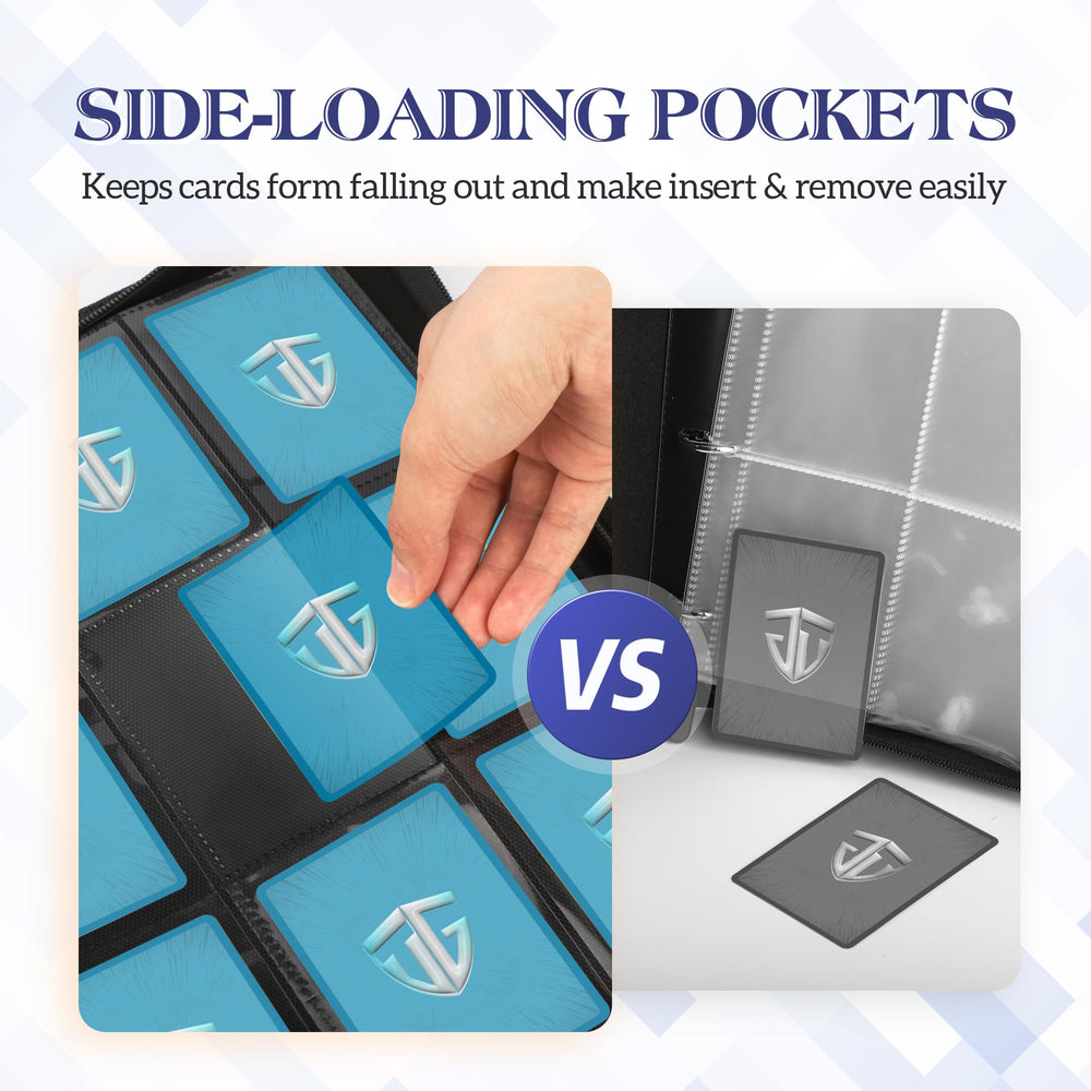 TCGUARD 9-pocket pages with 540-card capacity on display