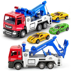 Tcvents diecast tow truck front view with sturdy metal body for kids' play