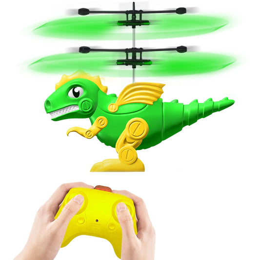 Tcvents dinosaur flying toy front view for easy indoor fun and control