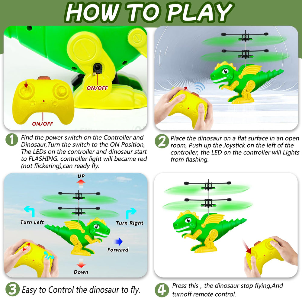 Tcvents dinosaur flying toy LED lights for dramatic night-time flight