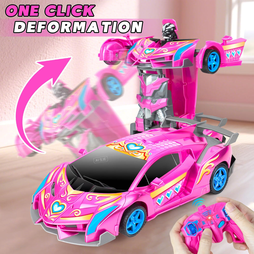 Tcvents Princess 2-in-1 RC car one-click deformation in motion