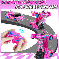 Tcvents Princess 2-in-1 RC car robot transformation in action