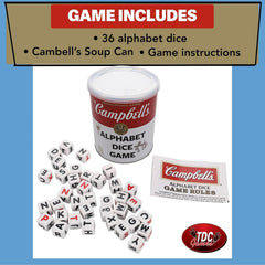 TDC Games Campbell's Alphabet Dice Game party-favor ready for gatherings