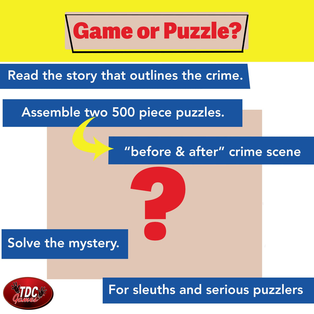 TDC Games murder mystery story panel invites players to connect clues together.
