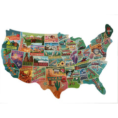 TDC Games US map puzzle, USA-shaped, ideal for a collectible wall display.