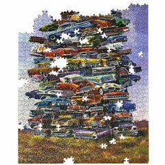TDC Games Vintage 1950s car puzzle evokes chrome and tailfins for nostalgic vibes.