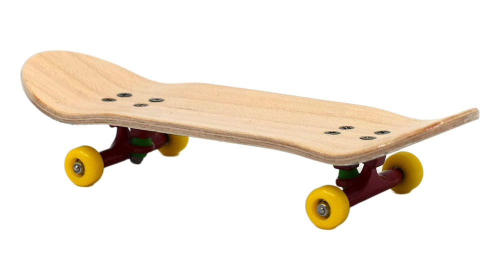 Teak Tuning Prodigy trucks in red enable confident turning.