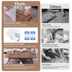 TEAKMAMA puzzle board large 26.3 x 34 inch workspace for puzzles.