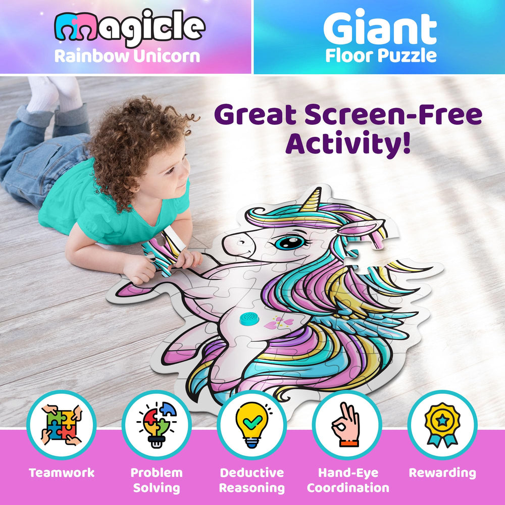 Team Power Vibrant rainbow unicorn artwork sparks creativity and color-rich play.