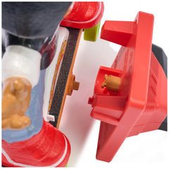 Unboxed Tech Deck contents highlighting skateboard, trick stick, and ramp for quick setup