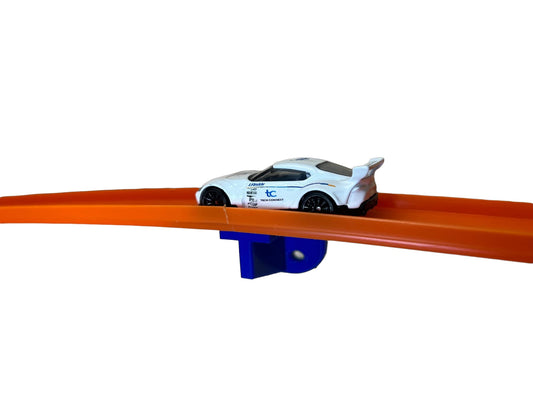 TechConnext 4-Pack single lane wall mount blue hero shows space-saving wall racing setup.