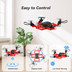 TECHVIO drone with propeller guards protecting fingers.