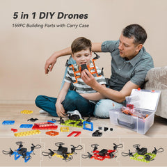 TECHVIO drone kit pieces laid out for easy building.