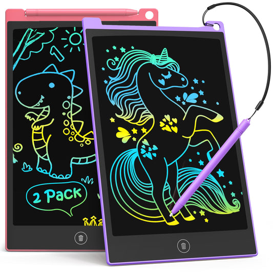 TECJOE 2 Pack 10 Inch LCD Writing Tablet front view for creative play