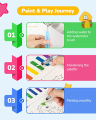 TECJOE kid-friendly water brushes—ergonomic grips for precise, easy coloring