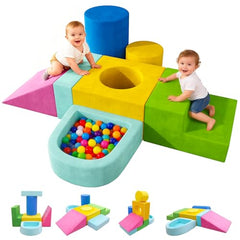 Teckid Toddler Climbing Toys foam cylinder block supports balance and exploration.