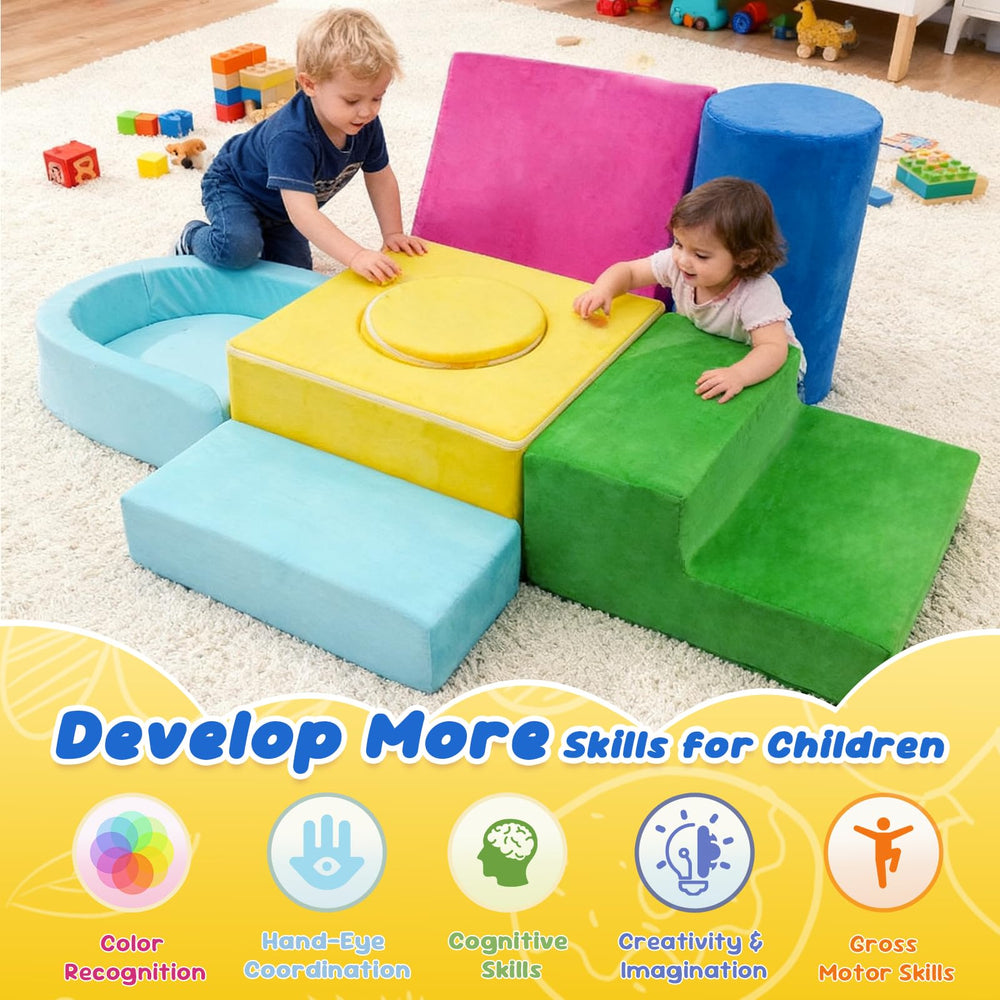 Teckid foam semicircle block invites climbing and safe play sessions.