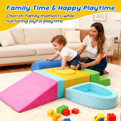 Teckid foam small rectangle block supports stacking and crawling play.