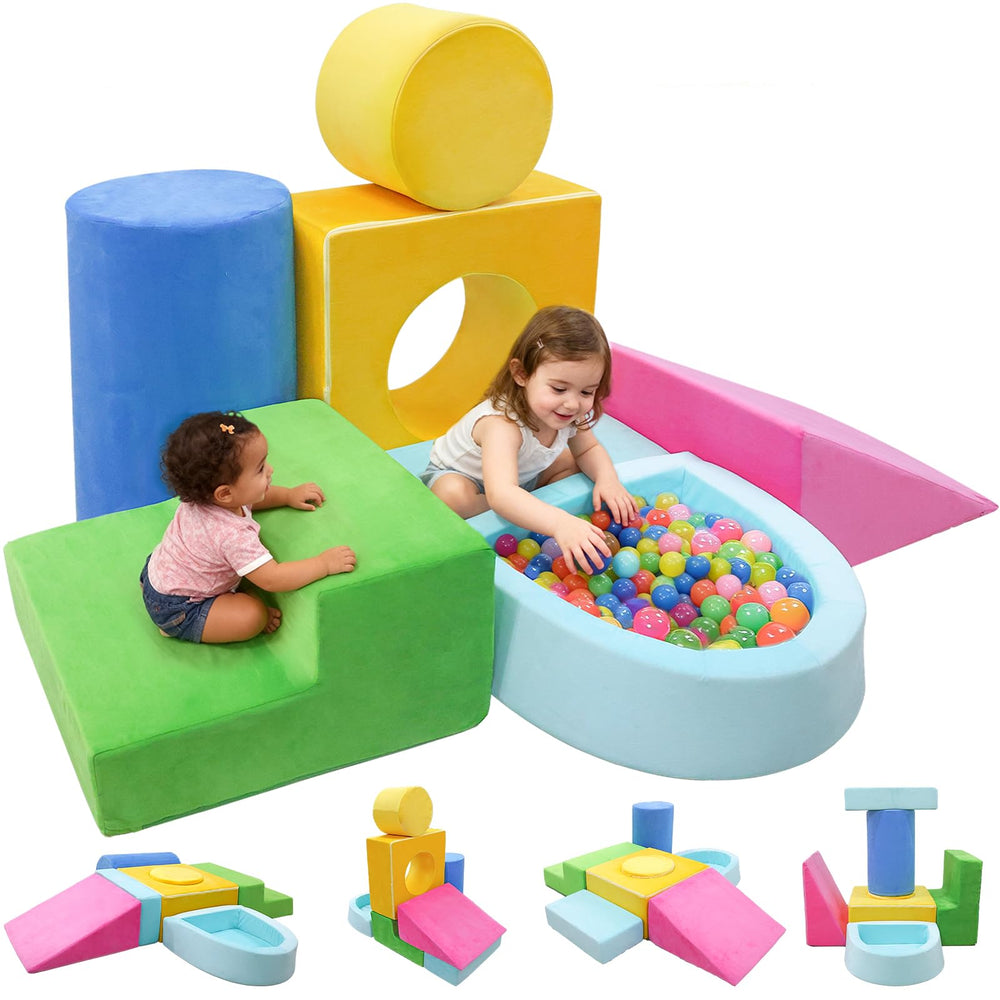 Teckid foam square block encourages shape recognition and safe climbs.