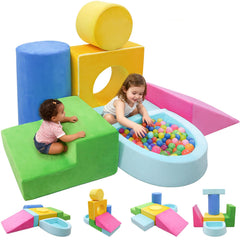 Teckid foam square block encourages shape recognition and safe climbs.