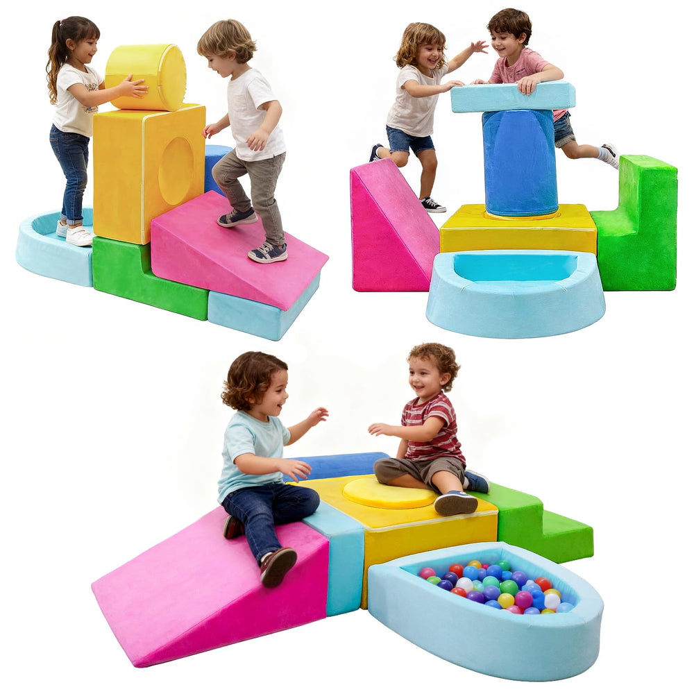 Teckid foam triangle block enables varied patterns and crawls.
