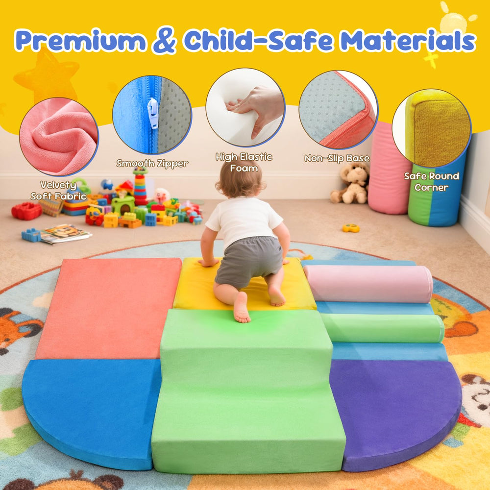 Teckid Toddler Climbing Toys set assembly shows easy rearrangement