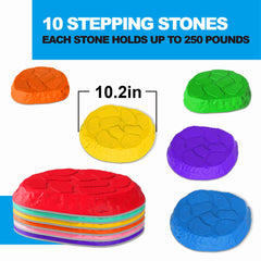 TECKMICO stepping stones non-slip base helps safe active play for kids age 3-8.