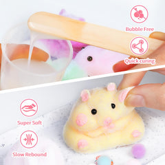 TECMIYO Taba Squishy Finish shows finished squishies with satisfying slow bounce.