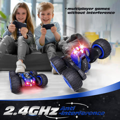 Tecnock RC car racing with others using 2.4GHz for interference-free play.