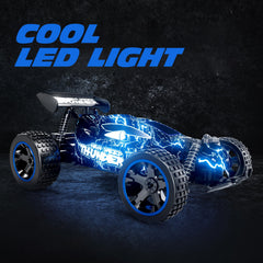 Tecnock RC car LED lights on view shows nighttime racing appeal and visibility
